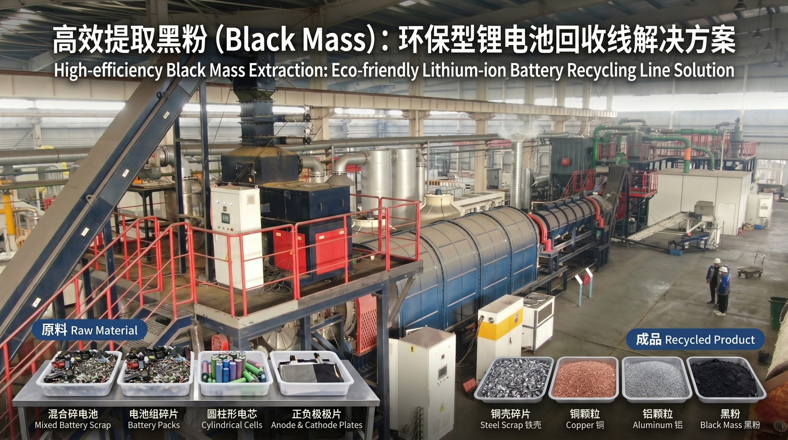 高效提取黑粉(Black Mass):环保型锂电池回收线工艺解析
